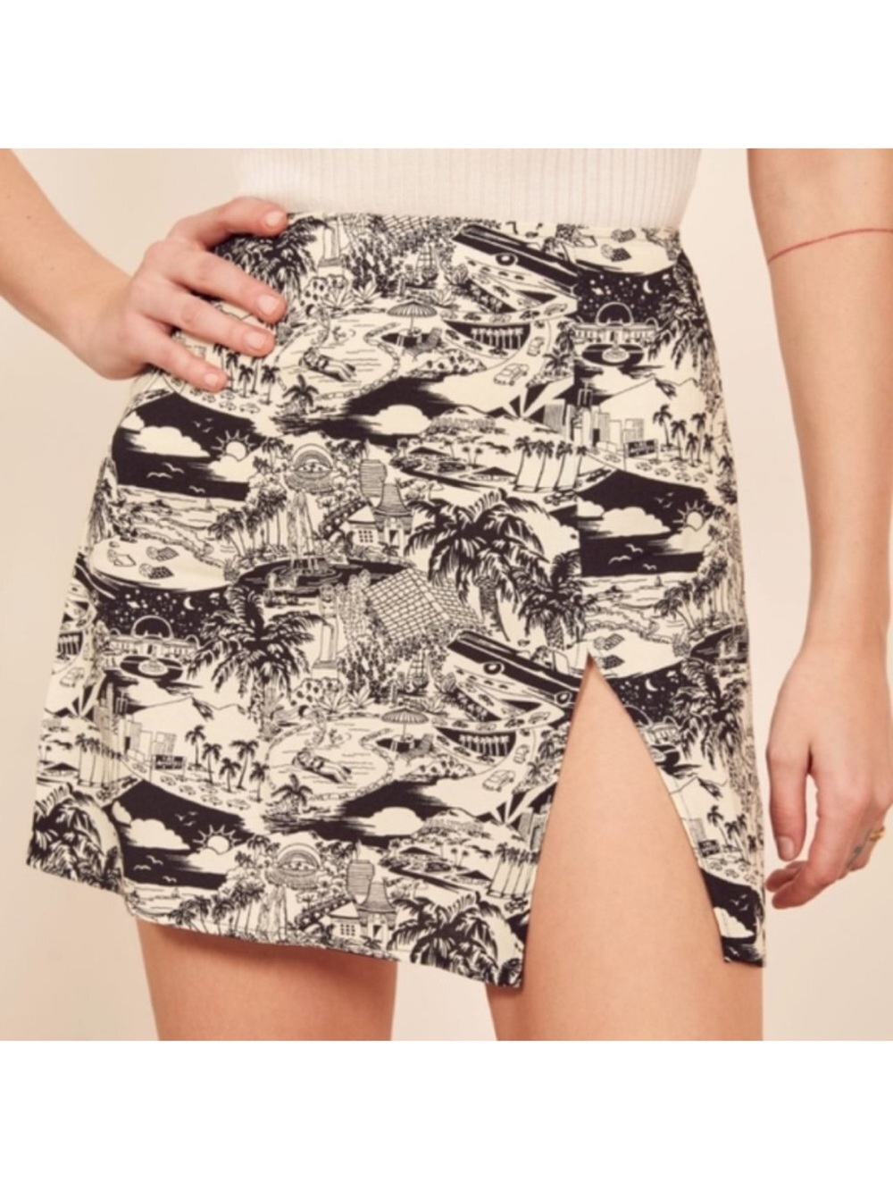 Reformation Margot Skirt in ‘Los Angeles’ Pattern